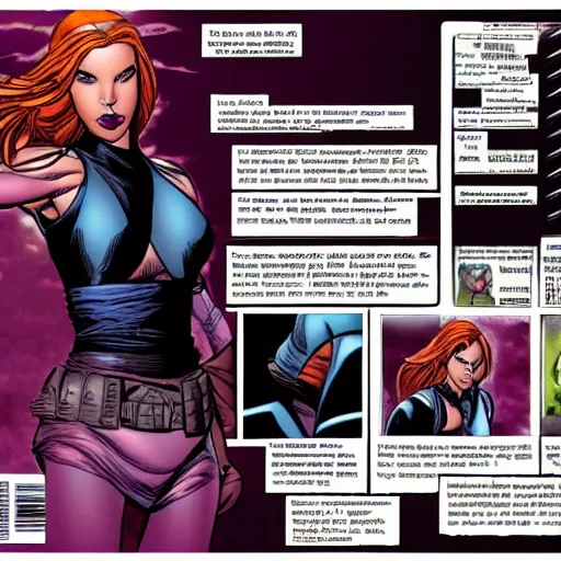 Image similar to mara jade skywalker, character sheet by jim lee