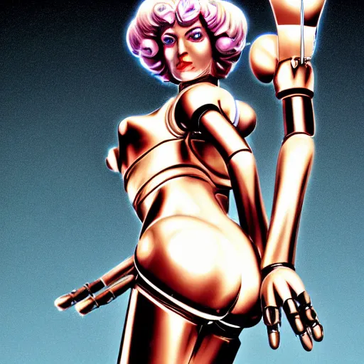 Prompt: robot maria from metropolis movie, in the style of hajime sorayama