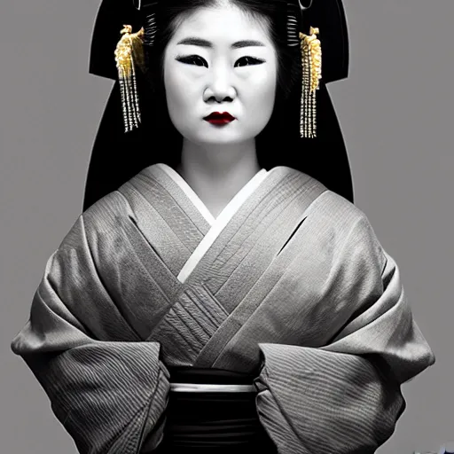 Prompt: geisha samurai, advertising photography
