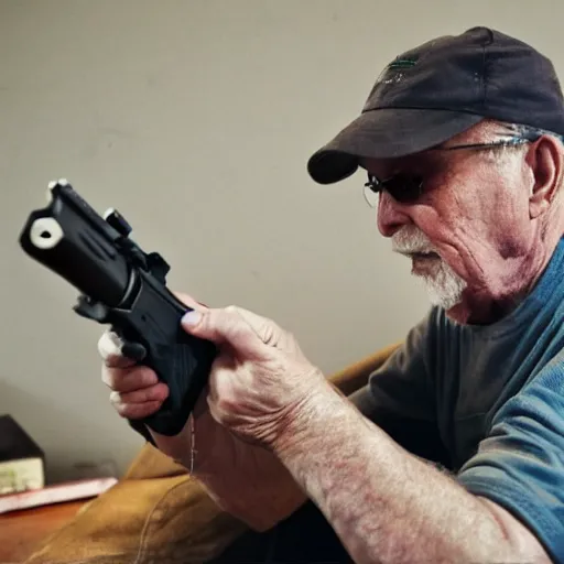 Prompt: old man playing csgo