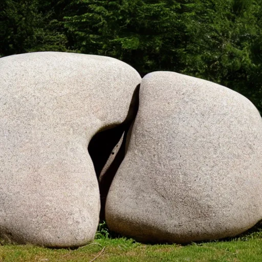 Prompt: a rock with udders