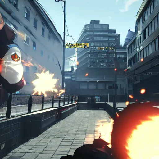 Image similar to screenshot from the pc game payday 2 demonstrating the dragon ball crossover