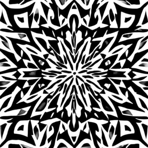 Prompt: complex geometric patterns. black and white. pointillism