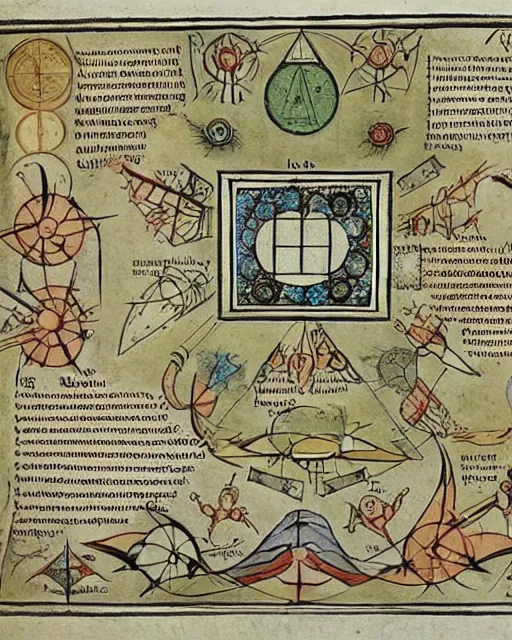 Image similar to a diagram of the esoteric alchemical process, reminiscent of the voynich manuscript