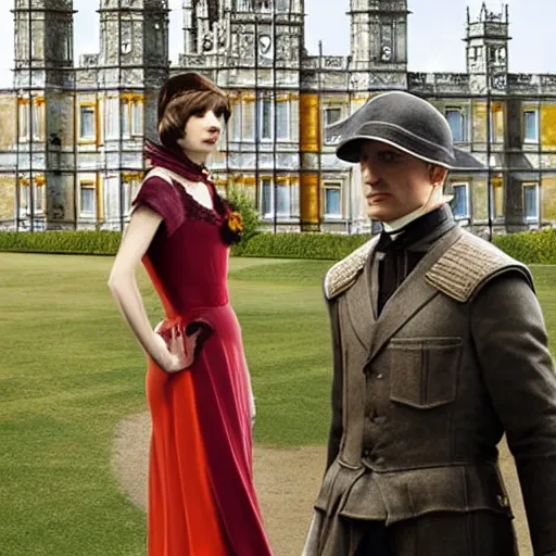 Image similar to Mary crawley plays final fantasy 7 at downton Abbey