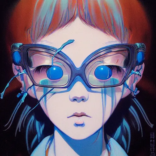 Prompt: prompt : blue portrait soft light painted by james jean and katsuhiro otomo, inspired by evangeleon anime, smooth face feature, intricate oil painting, high detail illustration, sharp high detail, manga and anime 1 9 9 0