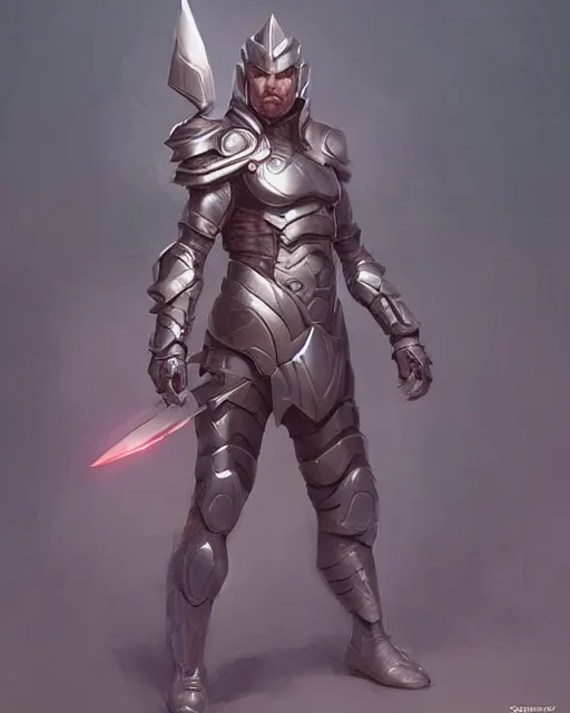 Prompt: concept art of a futurstic warrior, wearing tight slim futurstic armor, holding a futurstic blade | cute - fine - fine details by stanley artgerm lau, wlop, rossdraws, and sakimichan, trending on artstation, brush strokes