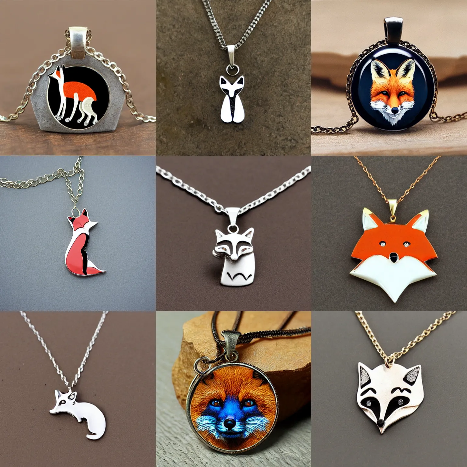 Prompt: fox necklace