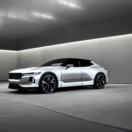 Image similar to new vehicle, wide body, intricate, elegant, highly detailed, smooth, sharp focus, art style from Polestar 1 and Polestar Precept concept