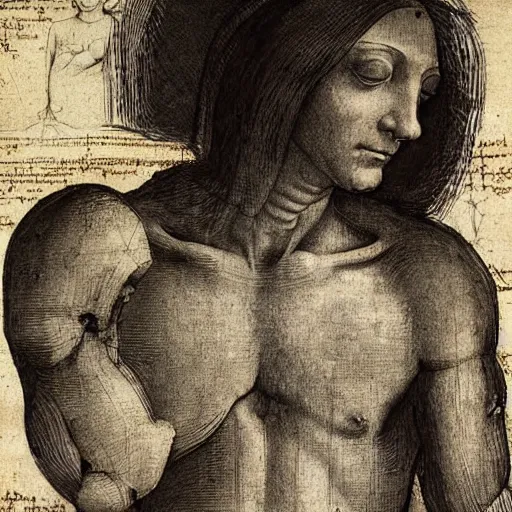 Prompt: Leonardo da Vinci anatomy study,unconventional