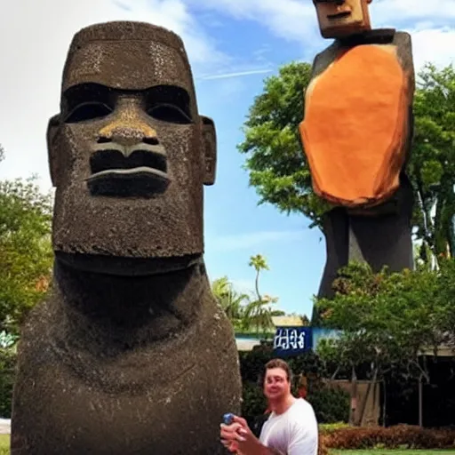 Image similar to Shaquille O'Neal as an Easter island head statue