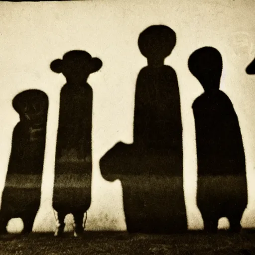 Prompt: spooky photo of shadow monsters, vintage 1 9 3 0 s photo