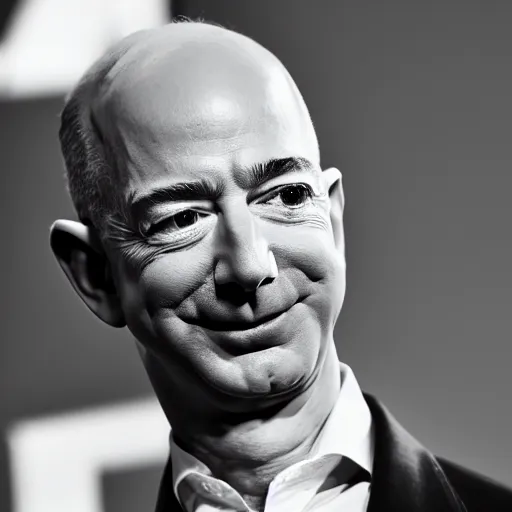 Image similar to Photography of Jeff Bezos with a pony tail