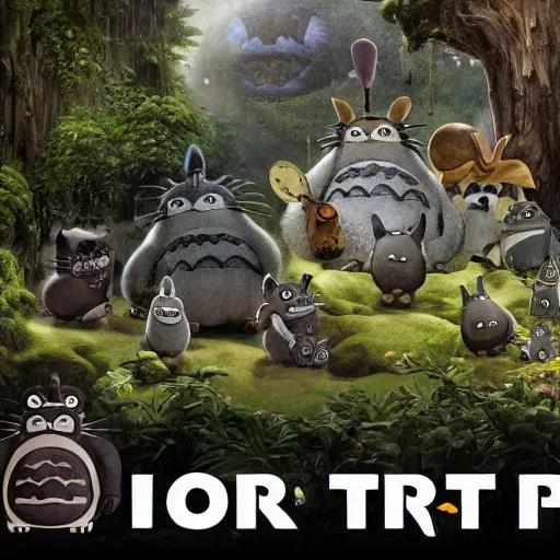 Image similar to totoro parade with pugs, intricate detail, royo, klimt, miro, vallejo, frazetta, giger, whealan, hd, unreal engine,