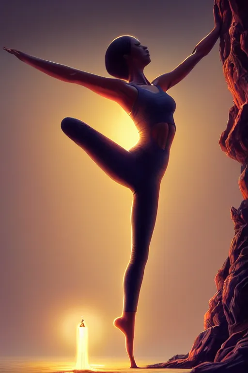 Image similar to detailed intricate digital illustration by greg rutkowski and artgerm and wlop and sanford robinson gifford ; yoga pose. bioluminescent radiant veins glowing ; 1 3 mm film, arri alfa anamorphic lens, sharp focus ; lit from behind, edge lighting, trending on artstation 8 k