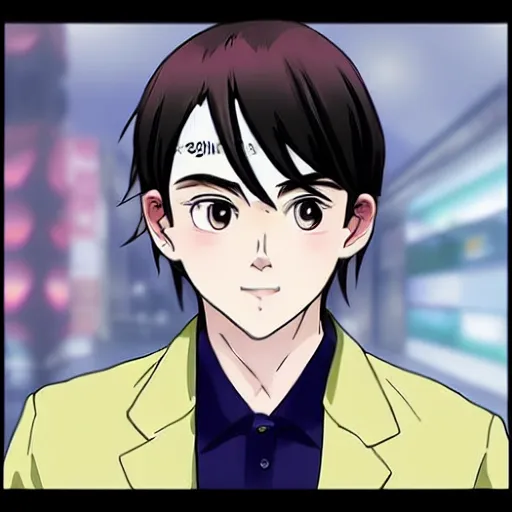 Image similar to Nick Mullen as a cute anime boy