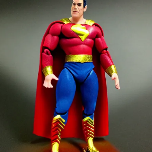 Image similar to hand painted action figure of shazam, realistic,