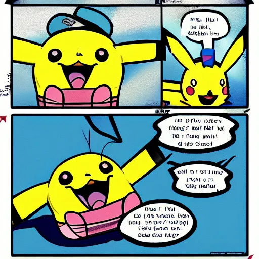 Prompt: cute pikachu, manga