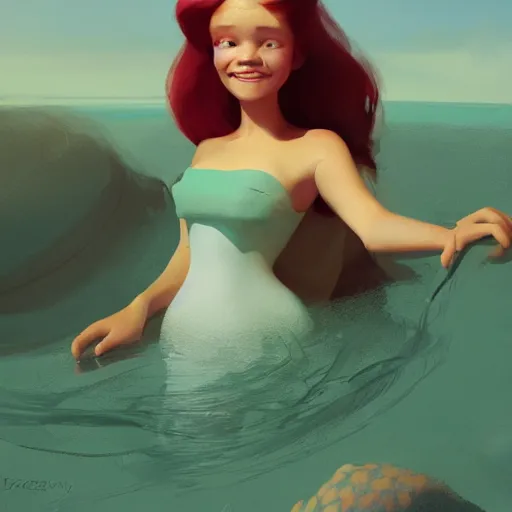 Image similar to Disney's Ariel, artwork by Sergey Kolesov, arstation,