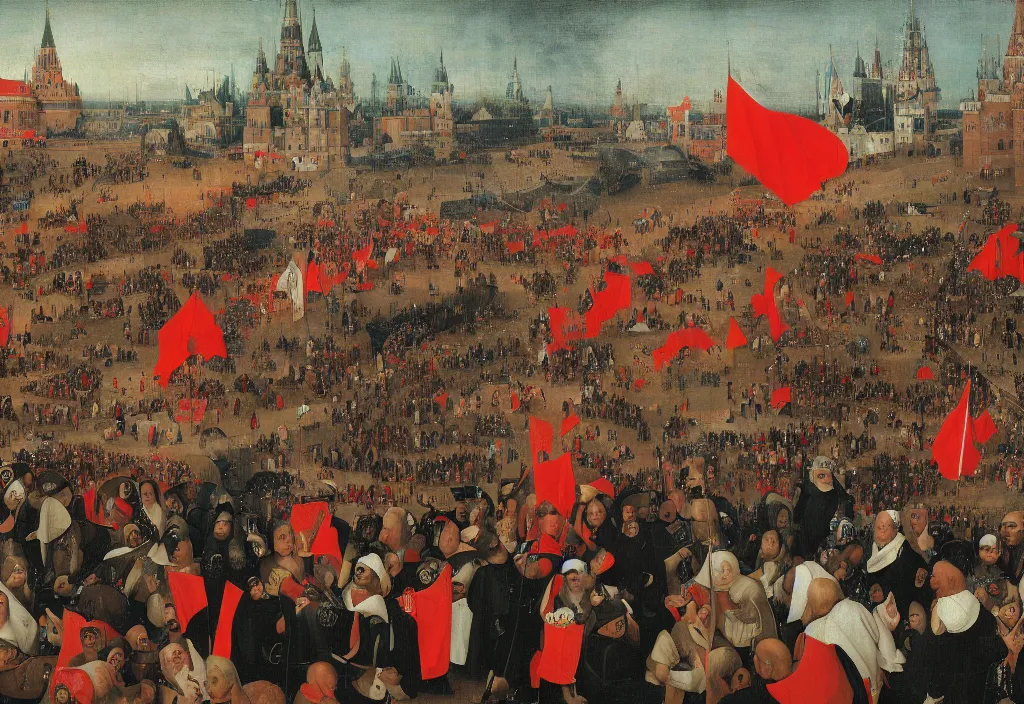 Prompt: 2 0 2 2 moscow rally, russian patriotic rally, by hieronymus bosch