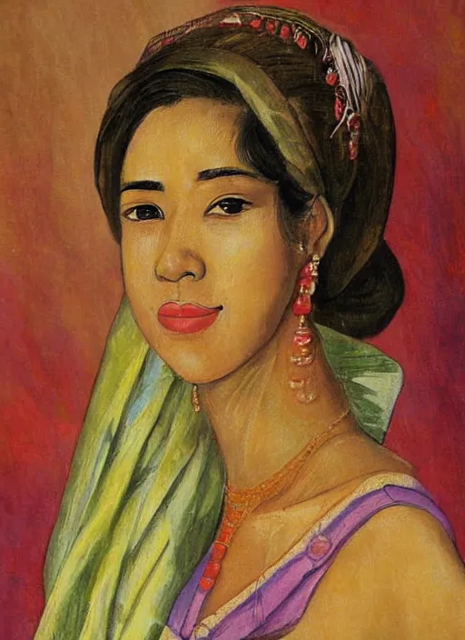 Prompt: a beautiful lady painted by malang