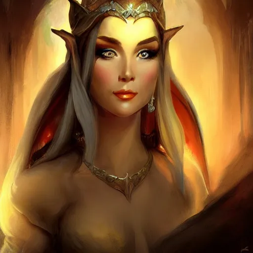 Image similar to elven princess character portrait by frank frazetta, fantasy, dungeons & dragons, sharp focus, beautiful, artstation contest winner, detailed