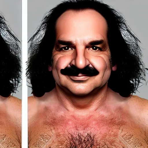 Image similar to Hansi Hinterseer and Ron Jeremy face morph, close up, ultra detailed, 4K