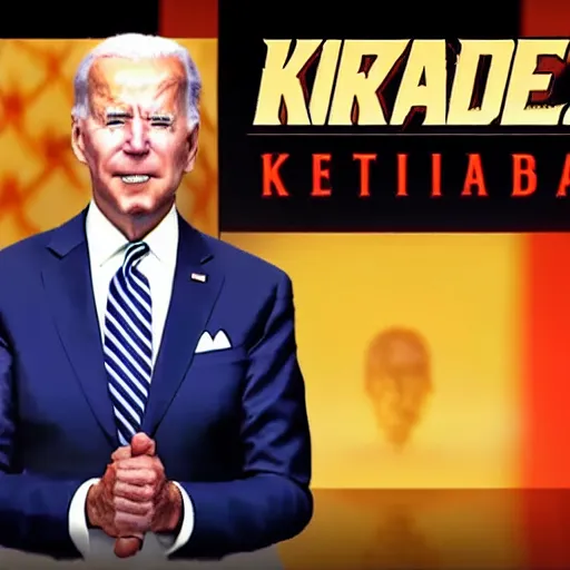 Image similar to Joe Biden in a Mortal Kombat 11 cut scene