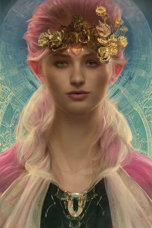 Prompt: flourescent portrait of jewel elf oracle physically accurate, moody dynamic lighting, very very intricate, very very elegant, highly detailed, concept art, smooth, very beautiful, sharp focus, illustration, art by Rob Lefield and Dan Mumfordand artgerm and greg rutkowski and alphonse mucha digital painting, artstation, trending on artstation, digital art,surrealism ,macro,blueprint ,vaporwave ,