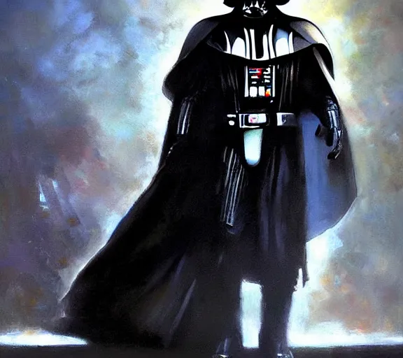 Prompt: beautiful oil painting of Darth Vader by Craig Mullins; extraordinary masterpiece!!!!