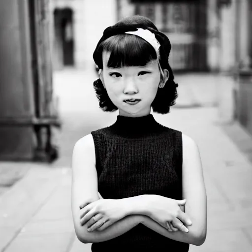 Image similar to young translucent girl, leica M9, 1950s,shallow depth of field,