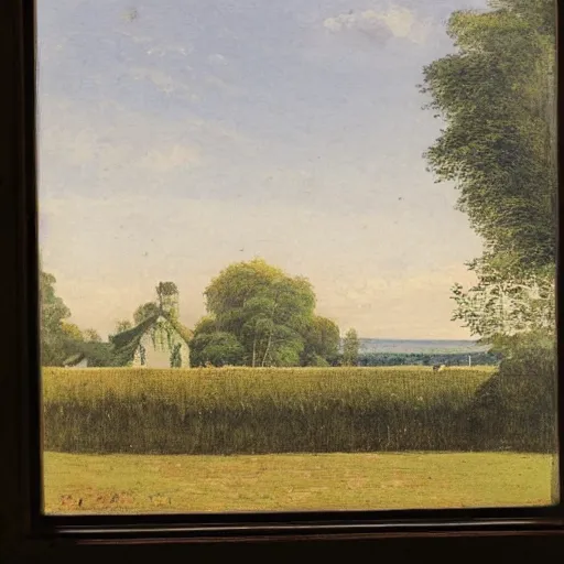 Prompt: view from the window at Le Gras, Niépce, 1826