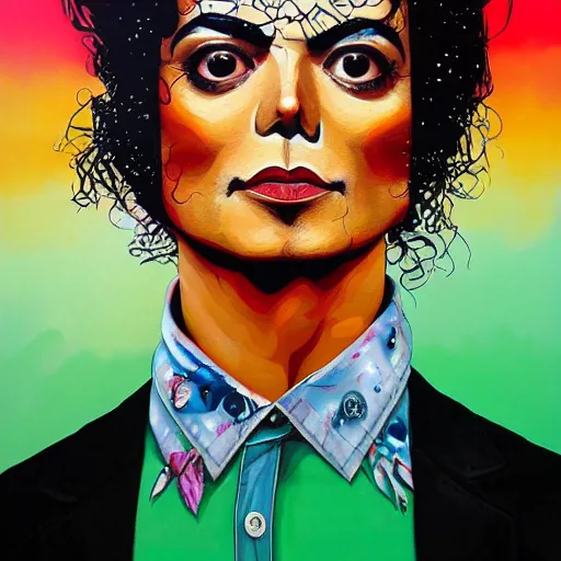 Prompt: a portrait of a Mexican Michael Jackson in a scenic environment by Sandra Chevrier, hyperdetailed