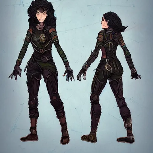 Image similar to female earth mage, character design, action pose : : spotlight, biopunk, forestpunk