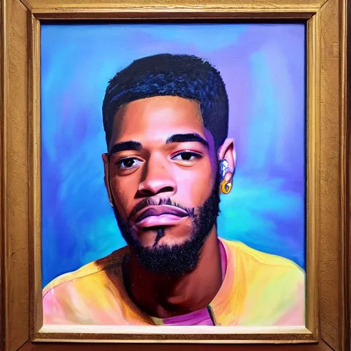 Image similar to kid cudi, oil on canvas, 1775