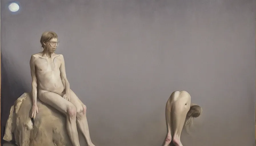 Image similar to painting by borremans, astral portal, detailed, stunning