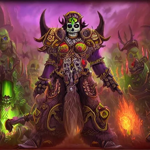 Image similar to world of warcraft dia de los muertos