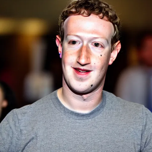 Prompt: mark zuckerberg with face tattoo