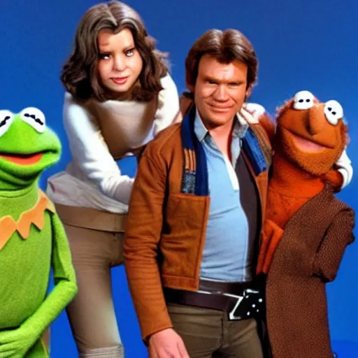 Image similar to han solo hosting the muppet show