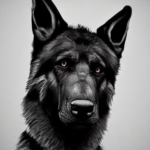 Image similar to a humanoid german shepherd beast - man, wearing suit, highly detailed portrait, digital painting, artstation, concept art, smooth, sharp foccus ilustration, artstation