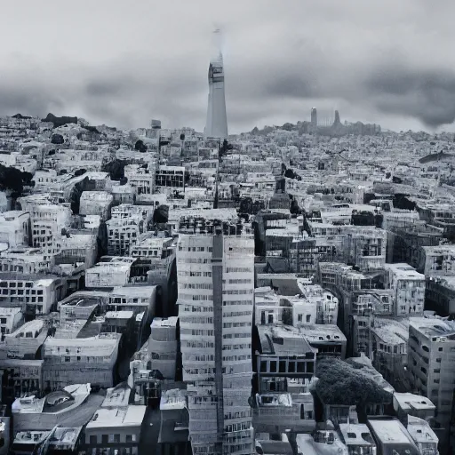 Prompt: giant polygon grey ragdoll towering over san francisco, dslr, 8 k, octane beautifully detailed render, cold lighting, cinematic lighting, detailed photo, masterpiece, volumetric lighting, ultra realistic, highly detailed, high quality, lossless, photorealistic