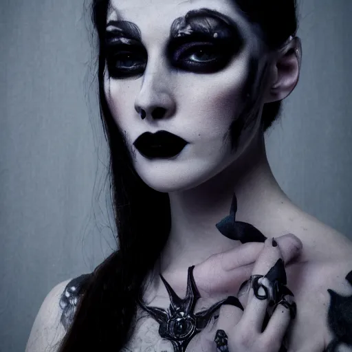 Image similar to pale goth beauty, cinematic lighting, ultra definition, award winning photo