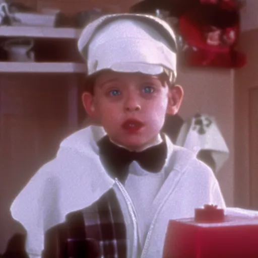 Prompt: a film still of Emporio Alnino in Home Alone(1990)