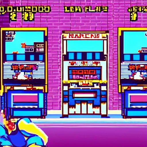 Image similar to “screenshot of a 90’s beat ‘em up arcade game”