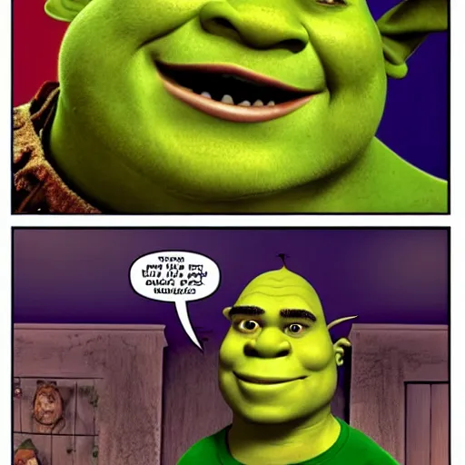 Prompt: shrek is larry david