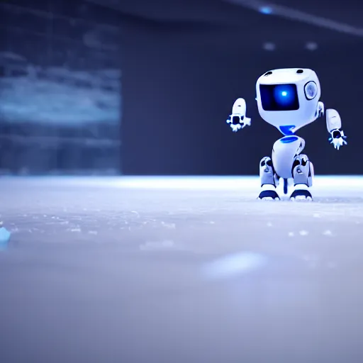 Prompt: a cute little robot is made of ice. super realistic 8 k render of a elegant, cinematic composition