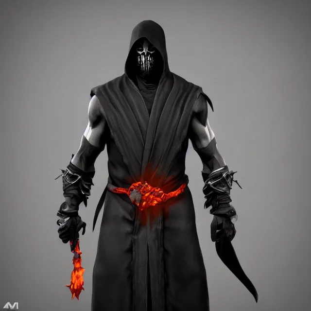 Prompt: grim reaper in mortal kombat, videogame 3d render, 4k, artstation