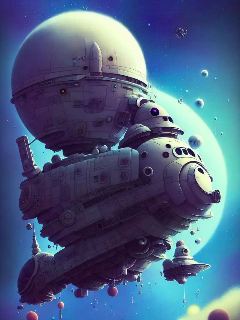 Image similar to space ship, moody, fluffy, ::alejandro jodorowsky, studio ghibli, beeple and James Gilleard and Justin Gerard :: ornate, dynamic, particulate, intricate, elegant, highly detailed, centered, artstation, smooth, sharp focus, octane render, 3d