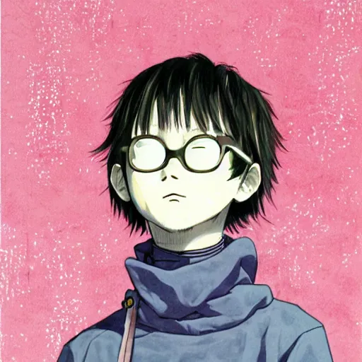 Prompt: a colorful portait of a boy from inio asano, detailed