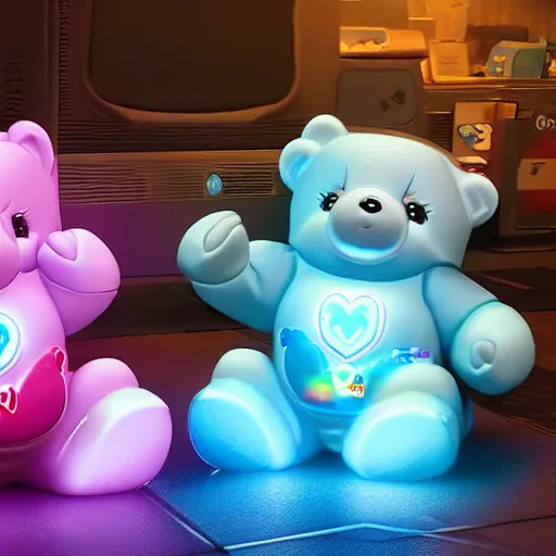 Prompt: care bears in cyberpunk 2 0 7 7 8 k hyperdetailed photorealism hdr unreal engine 5 extremely high level of detail